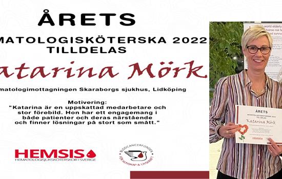DIPLOM Årets Hematologisköterska Katarina Mörk 2022 I Dpilomet 16X9