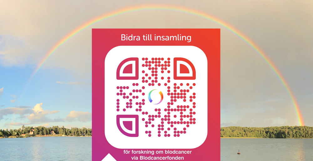 Qrkod blodcancerfonden och regnbåge