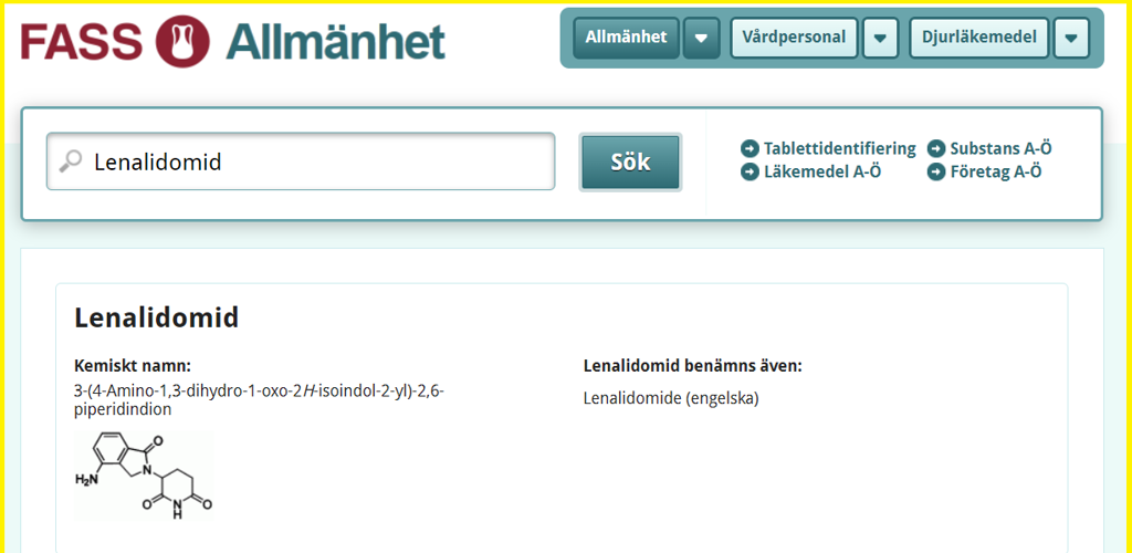 Om Lenalidomid Skarmdump FASS