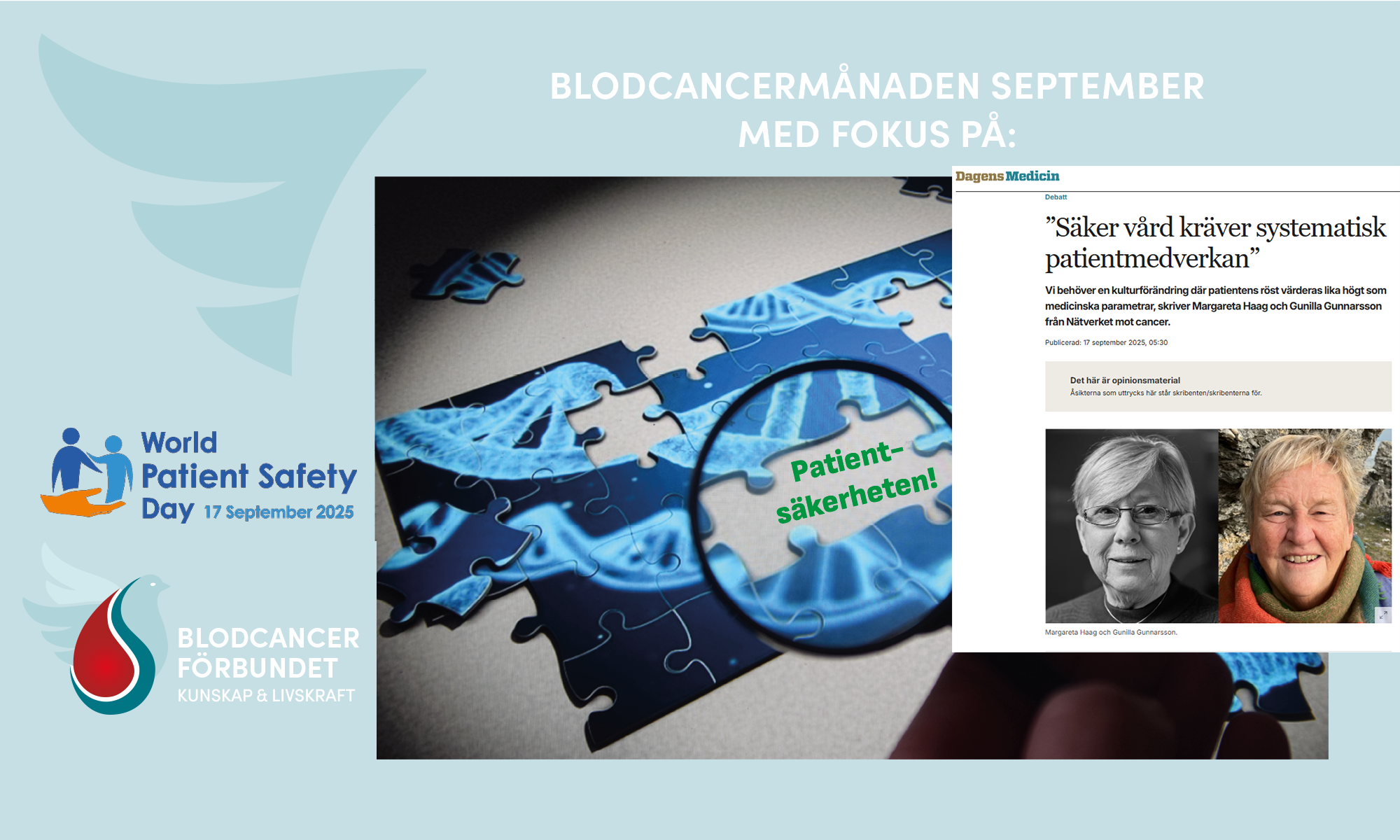 Genrebilder Blodcancermånaden September M Blodcancerdagsgrafik Patientsäkerhet WHO Logo O Dmdebatt