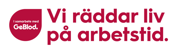 logotyp ge blod vi räddar liv på arbetstid
