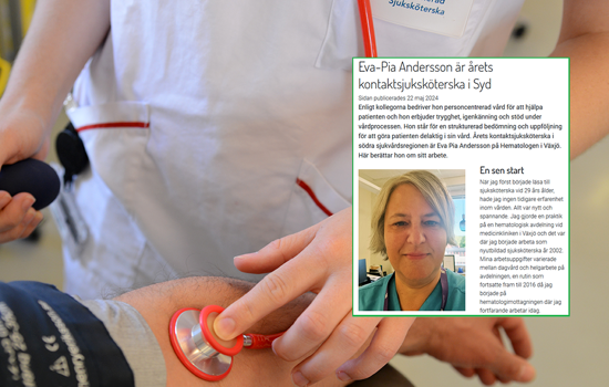 Sjukskoterska Vard Blodtryck Patient Genrebild Fhsj Arets Kontaktsjukskoterska Rcc Syd