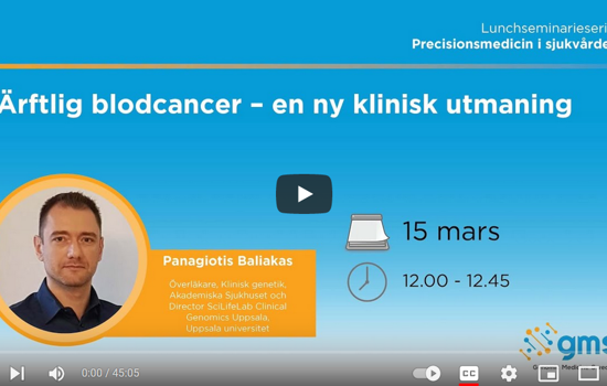 Startbild Föreläsning Om Ärftlig Blodcancer 2024 Panagiotis Baliakas