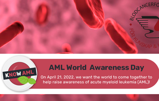 Roda Blodplattar O AML Dagen 22 Illustration M BLCF Logga Transparent