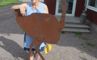 Strutsfarm 2019 055 Kerstin Sahlin Inleder Visningen