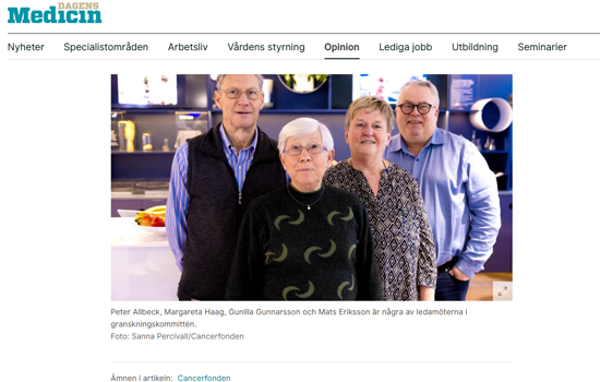 Dagens Medicin Debattartikel Maj 2024 Gunilla Gunnarsson Cancerfonden