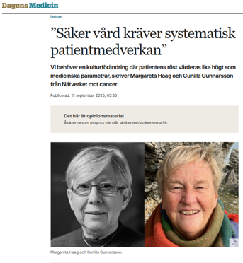 debattartikel i DM om patientsäkerhet 2025