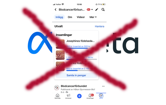 Gåvoinsamlingar Facebook Och Insta Förbjuds Av Meta Montage