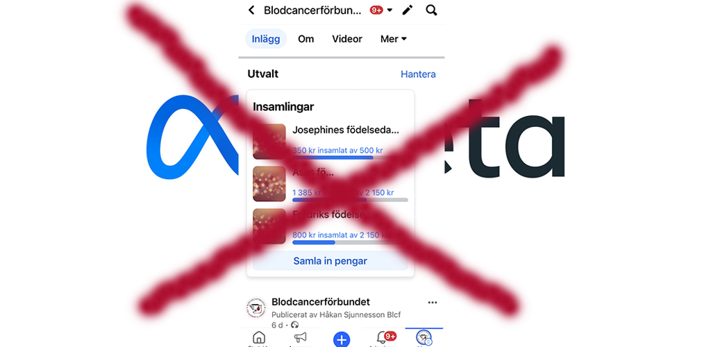 Gåvoinsamlingar Facebook Och Insta Förbjuds Av Meta Montage
