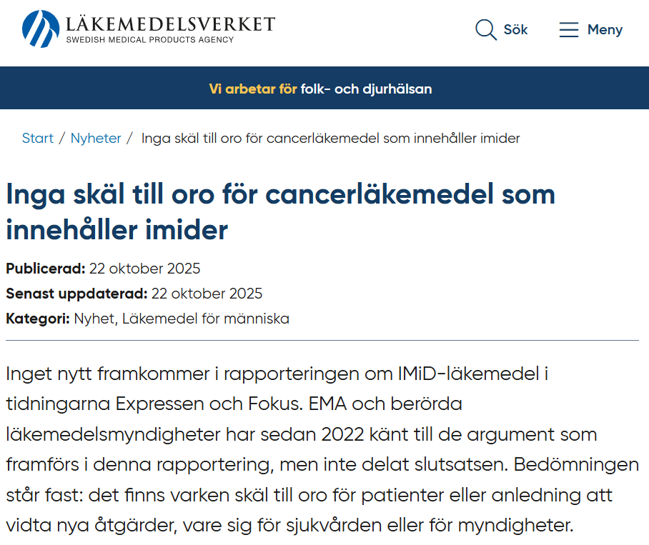 Läkemedelsverket Om IMID Läkemedel 2025 Skärmdump