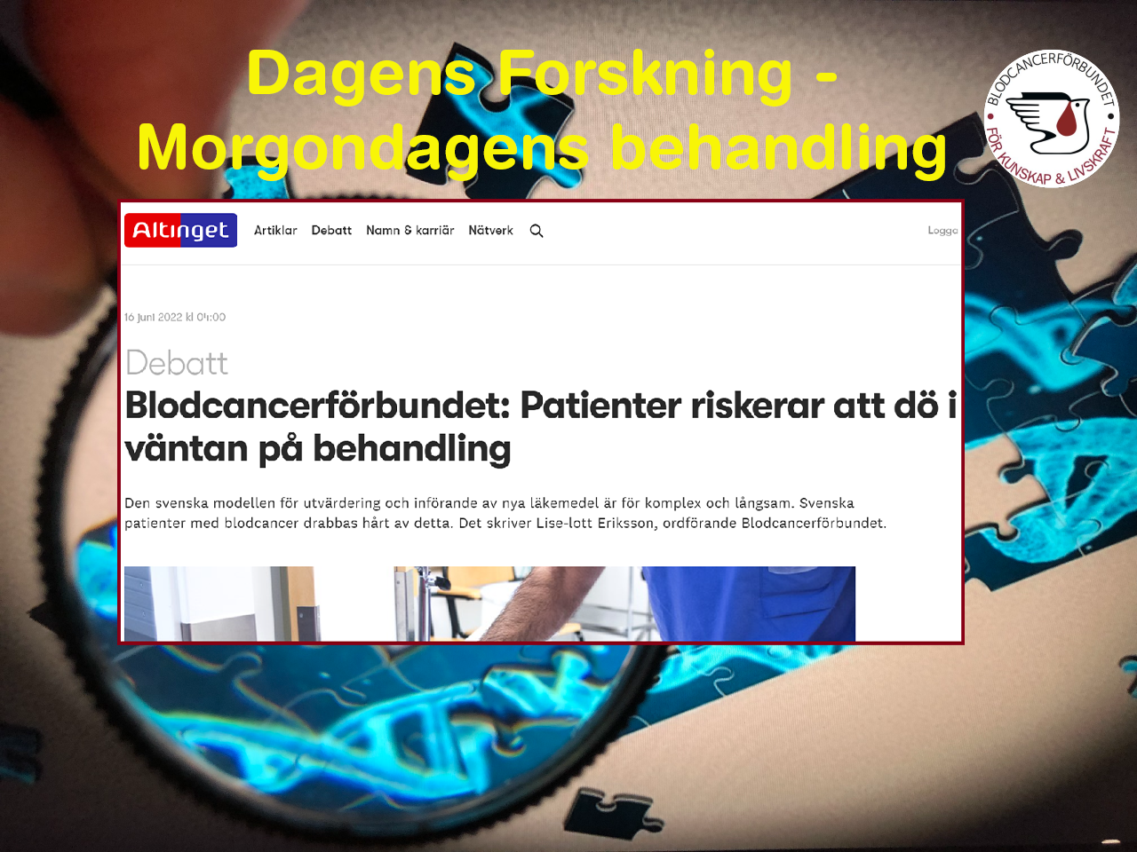 DNA Pussel Men Forstoringsglas O Blcflogga O DFMB Text