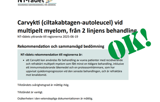 Carvykti NT Godkant Juni 2025 Skärmdump M Ok Stämpel 1200Pxb