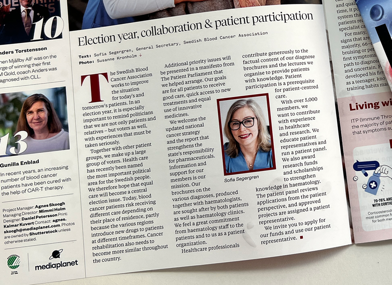 Sofias ledartext i Swedish Hemathology juni 2026 engelska